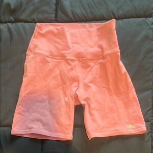 ALO Yoga Pink Bike Shorts High-Waist Stretch